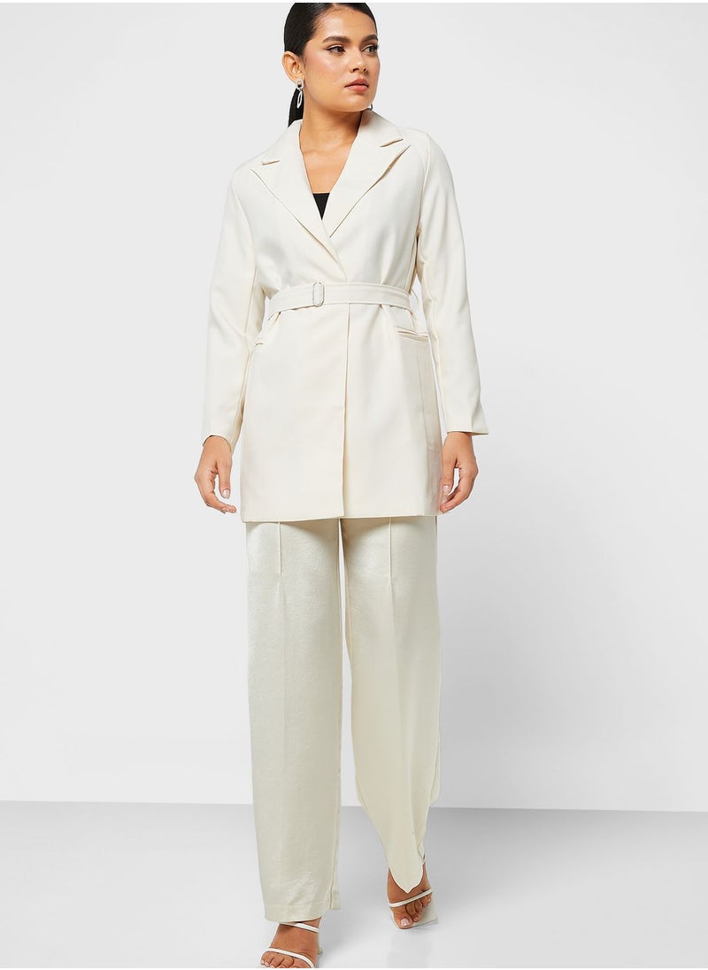 ELLA - Longline Blazer With Waist Tie - Image 1