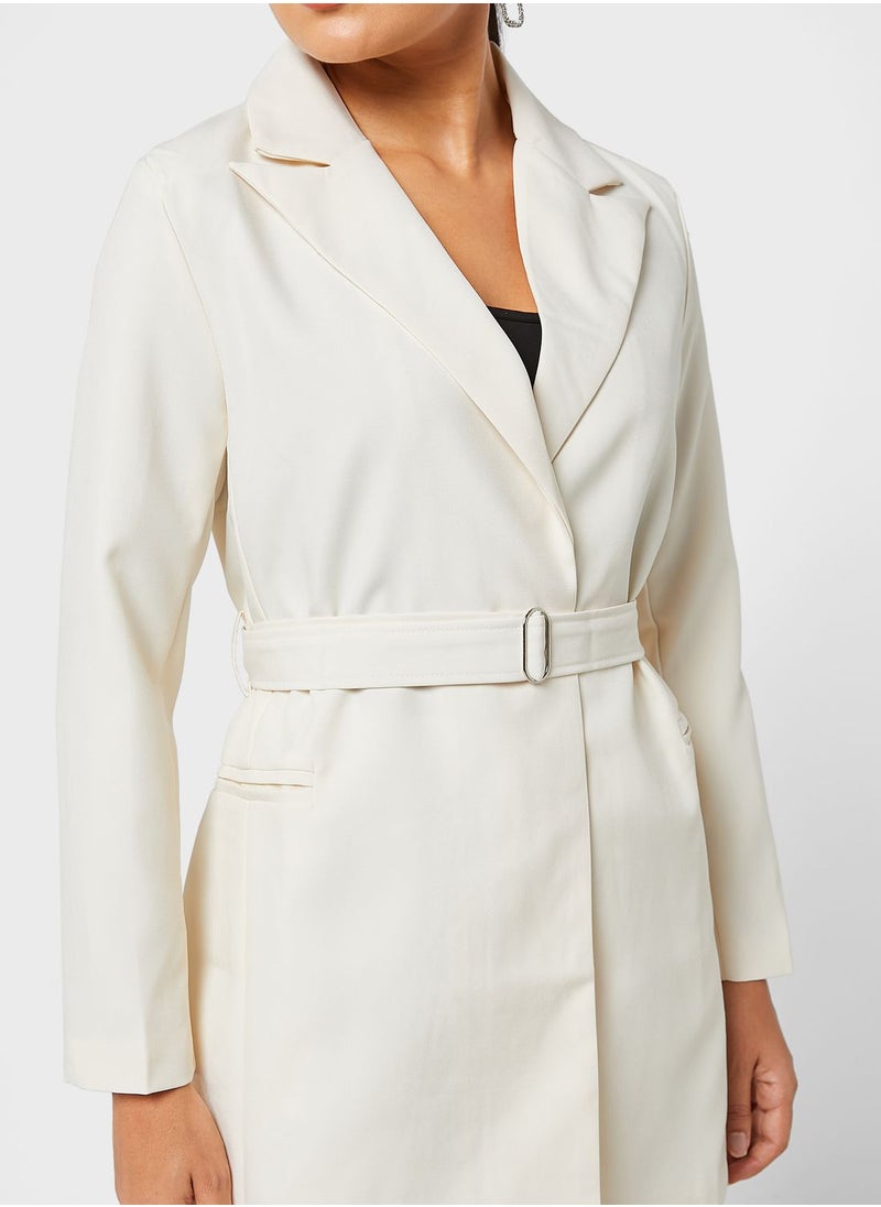 ELLA - Longline Blazer With Waist Tie - Image 1