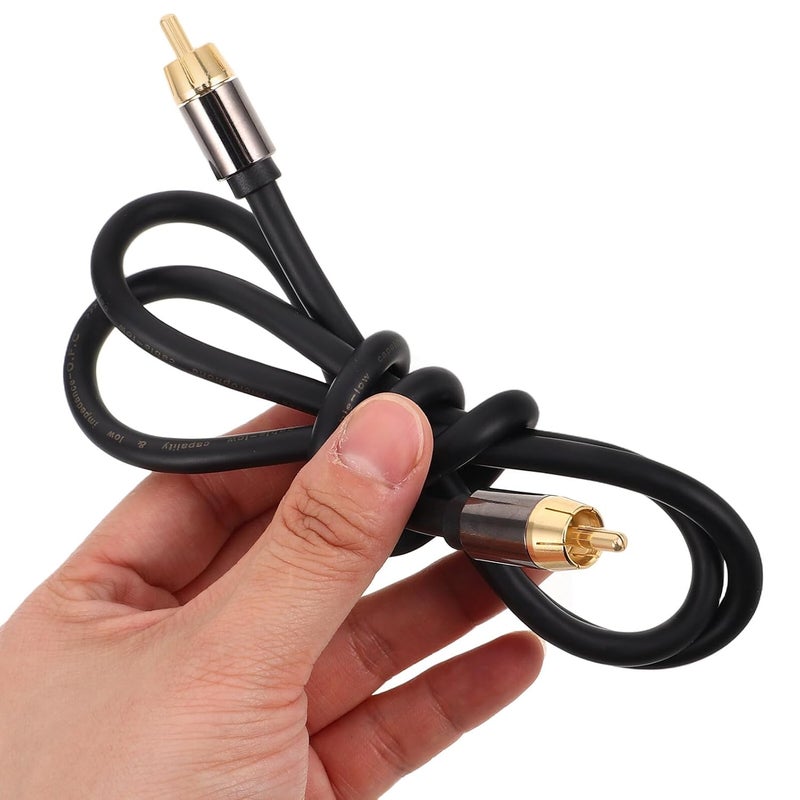 Operitacx Coaxial Digital Audio Cable RCA Av Cord 1 Meter Aluminum Alloy Shell Black Gold for Home Audio Equipment and DVD Amplifier Subwoofer - Image 4