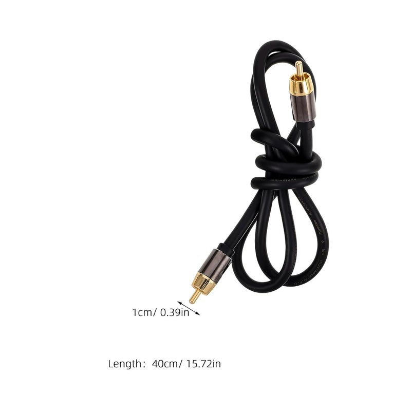 Operitacx Coaxial Digital Audio Cable RCA Av Cord 1 Meter Aluminum Alloy Shell Black Gold for Home Audio Equipment and DVD Amplifier Subwoofer - Image 2