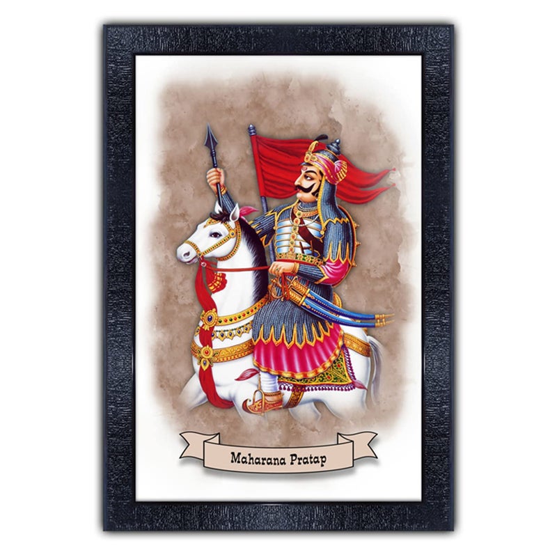 pnf UV Textured Framed Poster of Maharana Pratap with Wooden Synthetic Frame p-147 (13.5x19inch,Framed Print,Multicolour) - Image 5