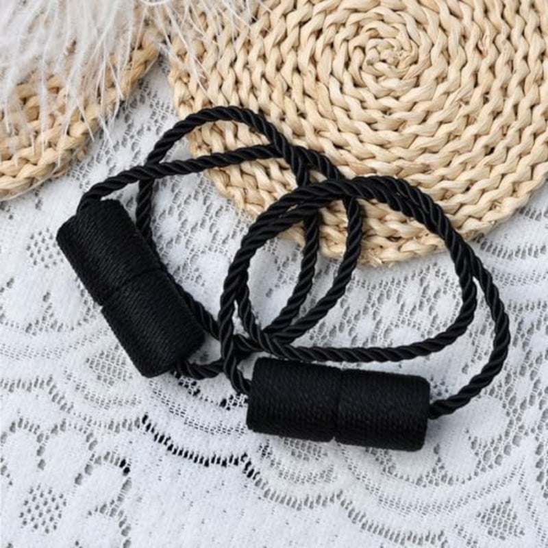 4 Pack Magnetic Curtain Tiebacks Rope Curtain Holders for Drapes, Modern Decorative Tie Backs for Living Room, Bedroom and Office - Image 2