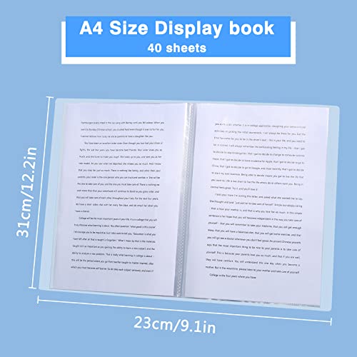 SOYIRI 4 Pack A4 Presentation Book,Binder with Plastic Sleeves,40 Pockets Portfolio Folder Display Book with Sheet Protectors for School,Office - Image 2
