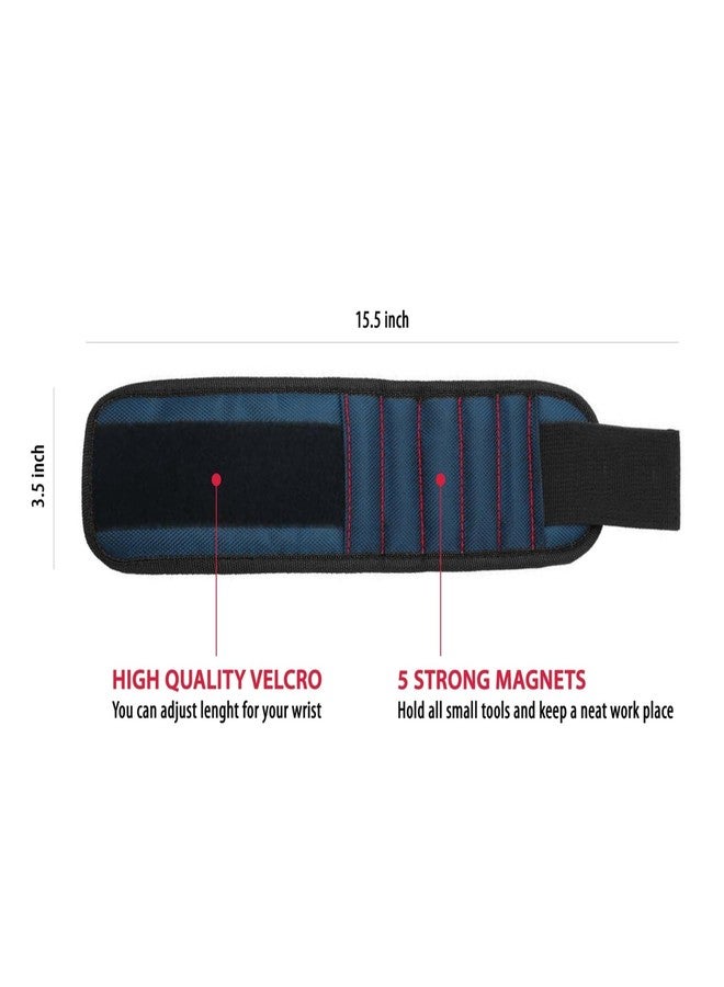 Ciana Magnetic Wristband For Holding Screw - With Strong Magnets, Made From Magnetic Polyester With Lightweight Powerful Magnets, Perfect Tool Birthday Gift For Men (Blue) - Image 3