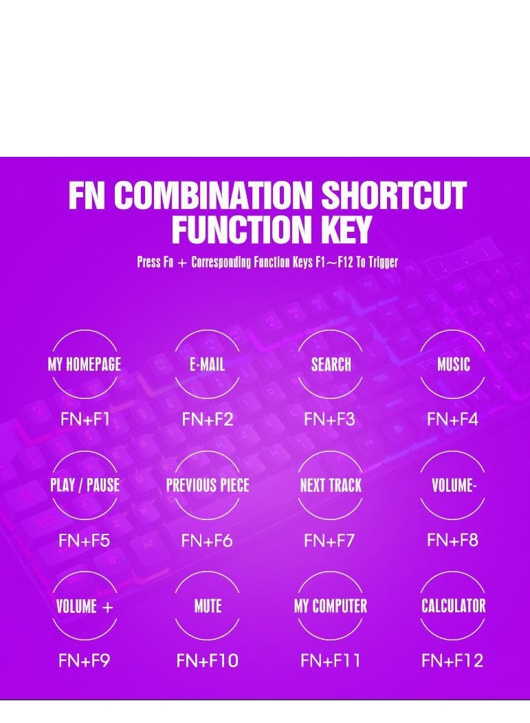 Gaming Mouse 104 Keys Gaming Keyboard ,Waterproof RGB Color Suitable for PC/Ps4/Xbox Gamers, Android PUBG CODM Genshin Diablo All Games - Image 4