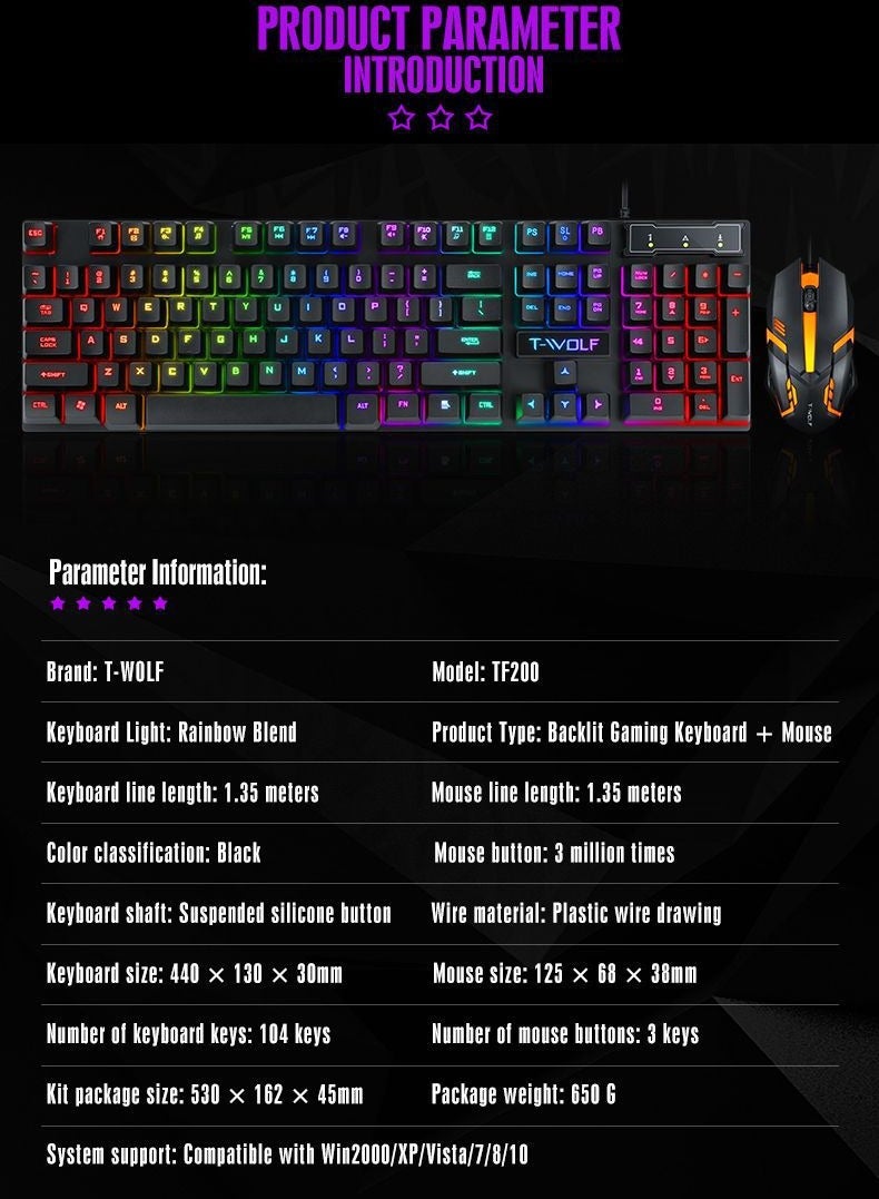 Gaming Mouse 104 Keys Gaming Keyboard ,Waterproof RGB Color Suitable for PC/Ps4/Xbox Gamers, Android PUBG CODM Genshin Diablo All Games - Image 5