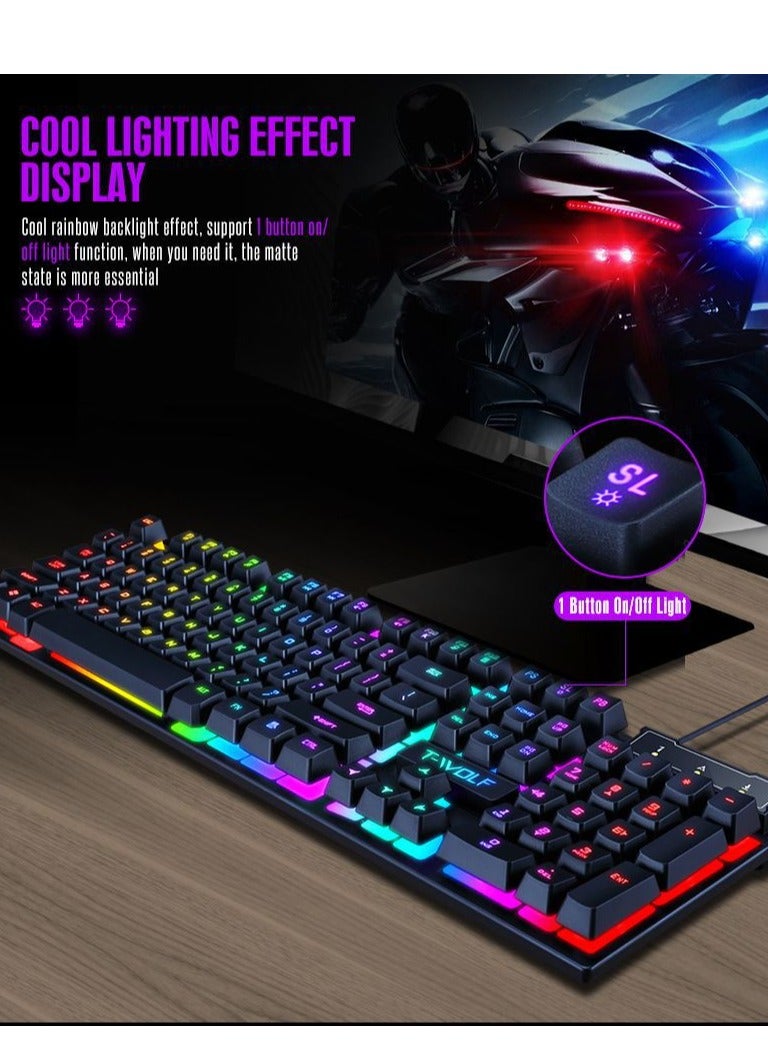 Gaming Mouse 104 Keys Gaming Keyboard ,Waterproof RGB Color Suitable for PC/Ps4/Xbox Gamers, Android PUBG CODM Genshin Diablo All Games - Image 3