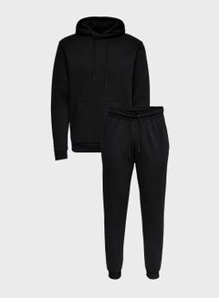 Buy Only u0026 Sons Black Essential Hoodie u0026 Sweatpants Set for Men in UAE