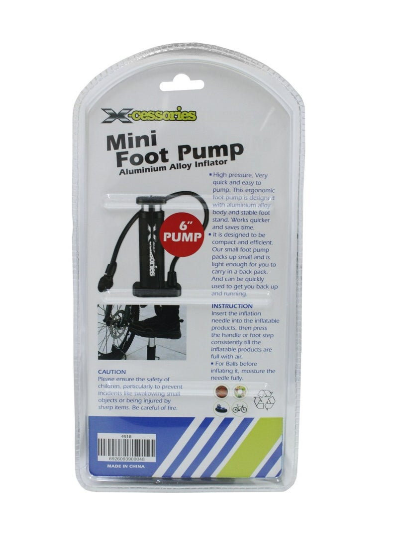 XCESSORIES Mini Foot Pump Aluminium Alloy Inflator - Image 5