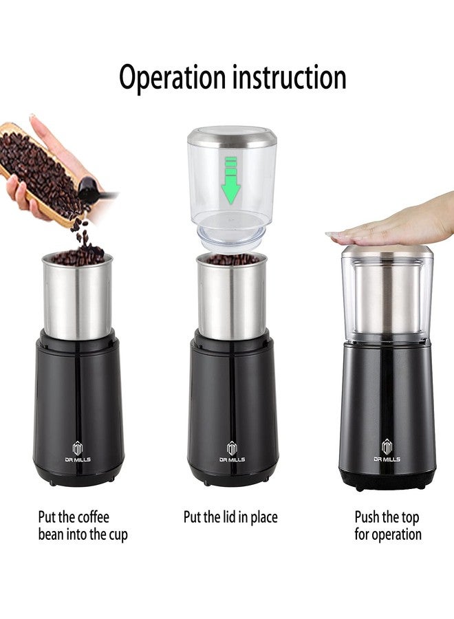 DR MILLS DM-7451 Electric Coffee Grinder, Coffee Bean Grinder Electric Dried Spice, Nut, Herb Grinder, Detachable Cup, Dishwashable, SUS304 Stainless Steel - Image 2