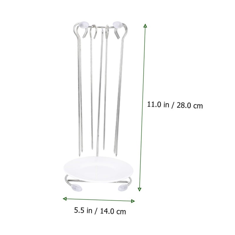 Heavy Duty Stainless Steel Barbecue Skewer Rack with 10 Skewers for Grilling - Image 3