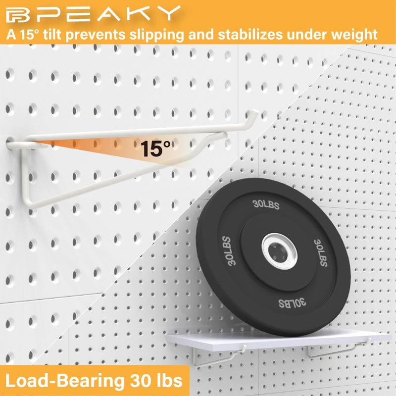 BFPeaky White Pegboard Shelf Set, 4 pcs Versatile Peg Board Shelving, Ideal Wood Pegboard Shelves for Efficient Storage and Organization Solutions - Image 3