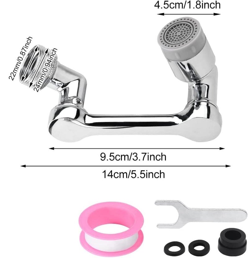 SHREESAMP 2 Gear Faucet Extender Aerator 1080 with Installation Accessories Solid Stainless Steel Dual Function for Kitchen Sink Rotatable Multi Functional Tap Filter for Bathroom Stainless Steel - Image 2
