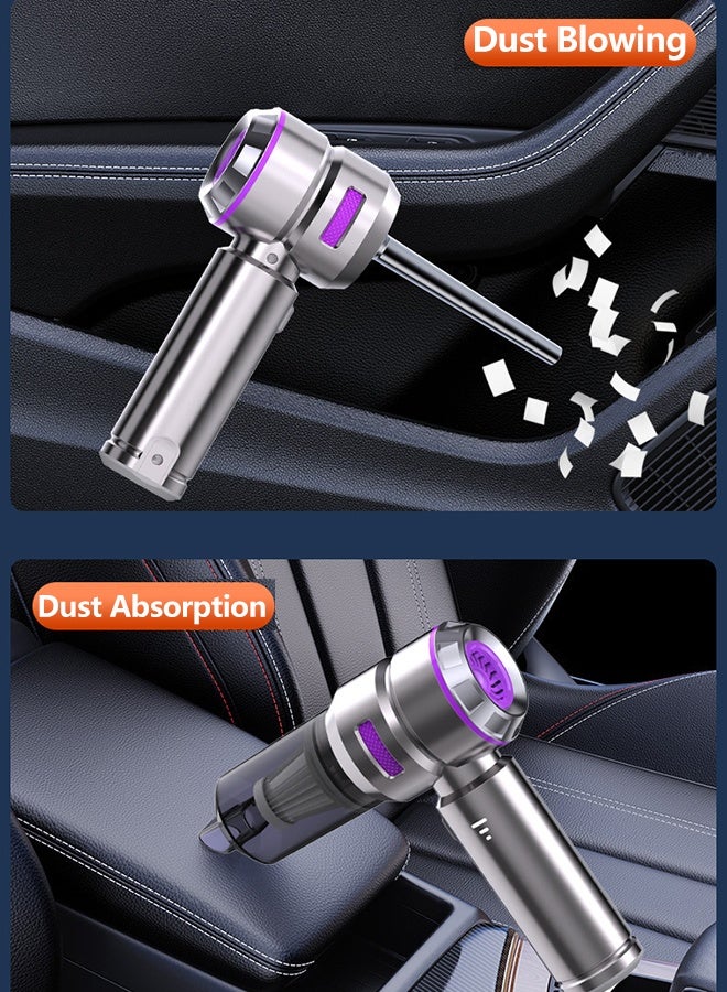 مكنسة كهربائية محمولة لاسلكية 16000PA مكنسة كهربائية صغيرة عالية الطاقة 4 في 1 مضخة الهواء مضغوط مروحة غبار محمولة مكنسة كهربائية مع ملحقات سيارة بدون فرشاة للرجال والنساء وأمهات وأبي هدية - Image 4