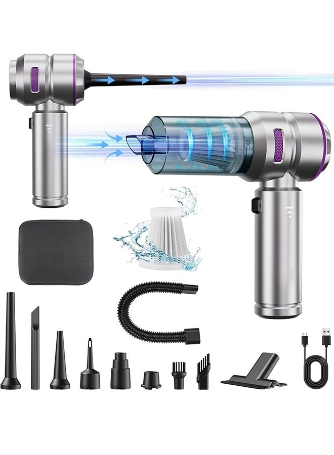 مكنسة كهربائية محمولة لاسلكية 16000PA مكنسة كهربائية صغيرة عالية الطاقة 4 في 1 مضخة الهواء مضغوط مروحة غبار محمولة مكنسة كهربائية مع ملحقات سيارة بدون فرشاة للرجال والنساء وأمهات وأبي هدية - Image 1