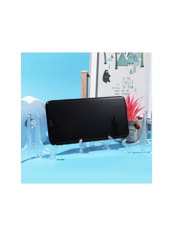 The Bros 24 Pack 13 cm Clear Plastic Easels or Stand/Plate Holders, Picture Frame Stand Holder to Display Pictures or Other Items at Weddings, Home Decoration, Birthdays, Tables - Image 5