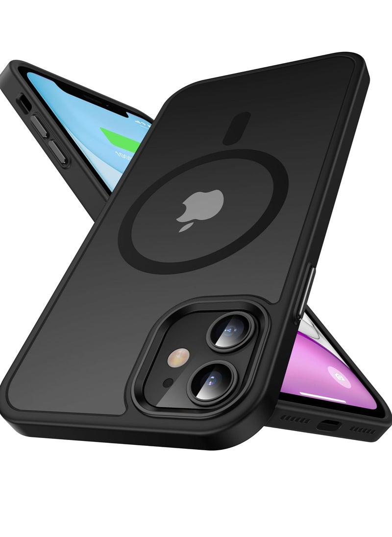 Denx - Magnetic Case for iPhone 11 6.1-Inch Compatible with MagSafe, Translucent Matte Back Slim Shockproof Phone Cover (Black) - Image 1