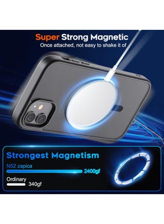 Magnetic case for iPhone 11, High Grade Drop Protection with Shockproof Strip, Translucent Matte Back Phone Case | Black - view 3