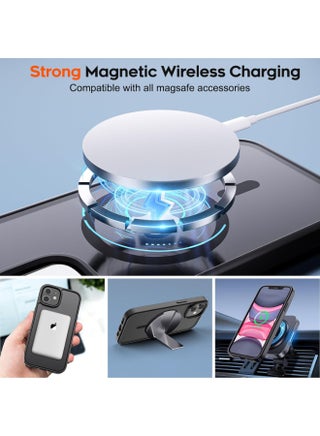 Magnetic case for iPhone 11, High Grade Drop Protection with Shockproof Strip, Translucent Matte Back Phone Case | Black - view 4