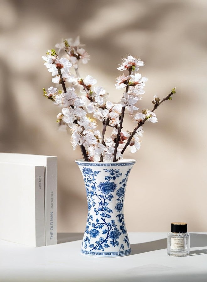 GaLouRo Modern Blue and White Porcelain Vase - Chinoiserie Ginger Jar for Home Decor, Floral Arrangement, 11-Inch Height Handcrafted Ceramic Vase - Image 3