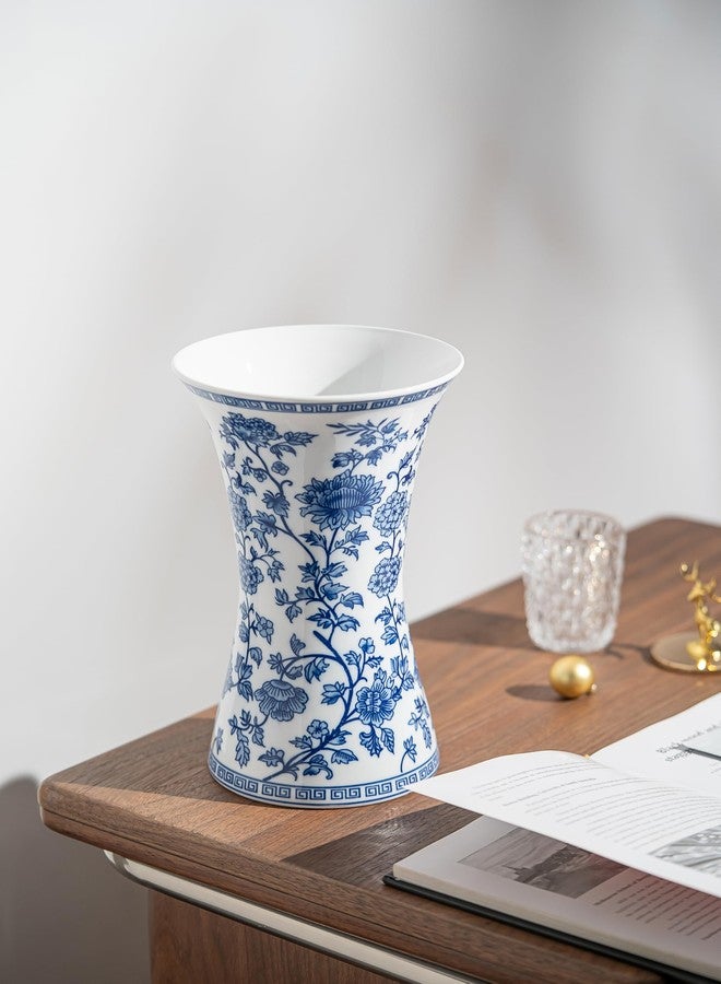 GaLouRo Modern Blue and White Porcelain Vase - Chinoiserie Ginger Jar for Home Decor, Floral Arrangement, 11-Inch Height Handcrafted Ceramic Vase - Image 4