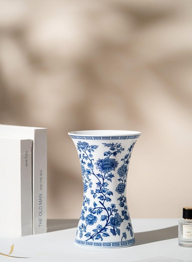 GaLouRo Modern Blue and White Porcelain Vase - Chinoiserie Ginger Jar for Home Decor, Floral Arrangement, 11-Inch Height Handcrafted Ceramic Vase - Image 5