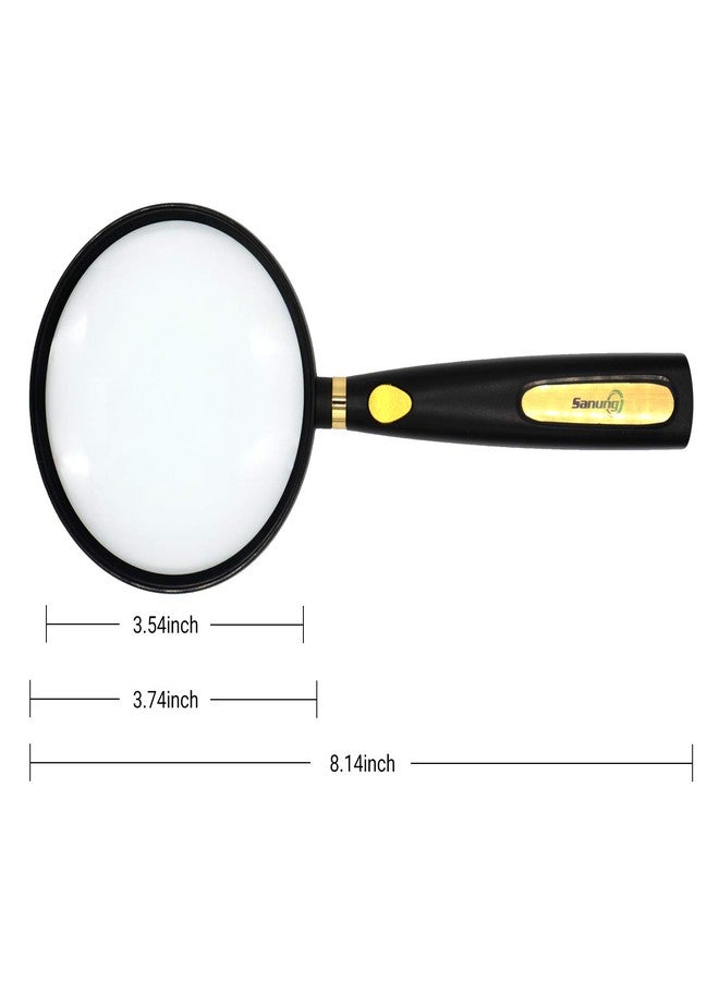 Sanung 5X Magnifying Glass Hand Held Reading Magnifier for Seniors & Kids Large Magnifying Lens with Non-Slip Handle for Reading Books Newspapers Hobbies Inspect - Image 2