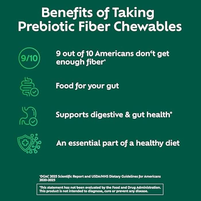 Benefiber Chewable Prebiotic Fiber Supplement Tablets for Digestive Health, Assorted Fruit Flavors - 100 Count - Image 4