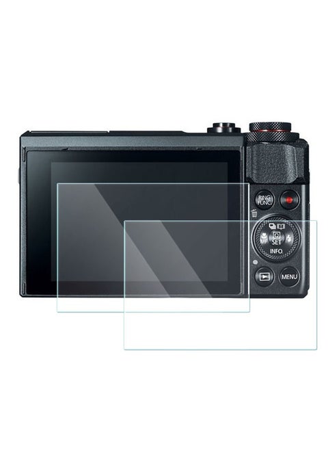 2 حزمة واقي شاشة لكاميرا Canon EOS G7X II G7X mark II G7X2 زجاج مقسّى بسمك 0.3 مم صلابة 9H مضاد للخدوش ومضاد للفقاعات