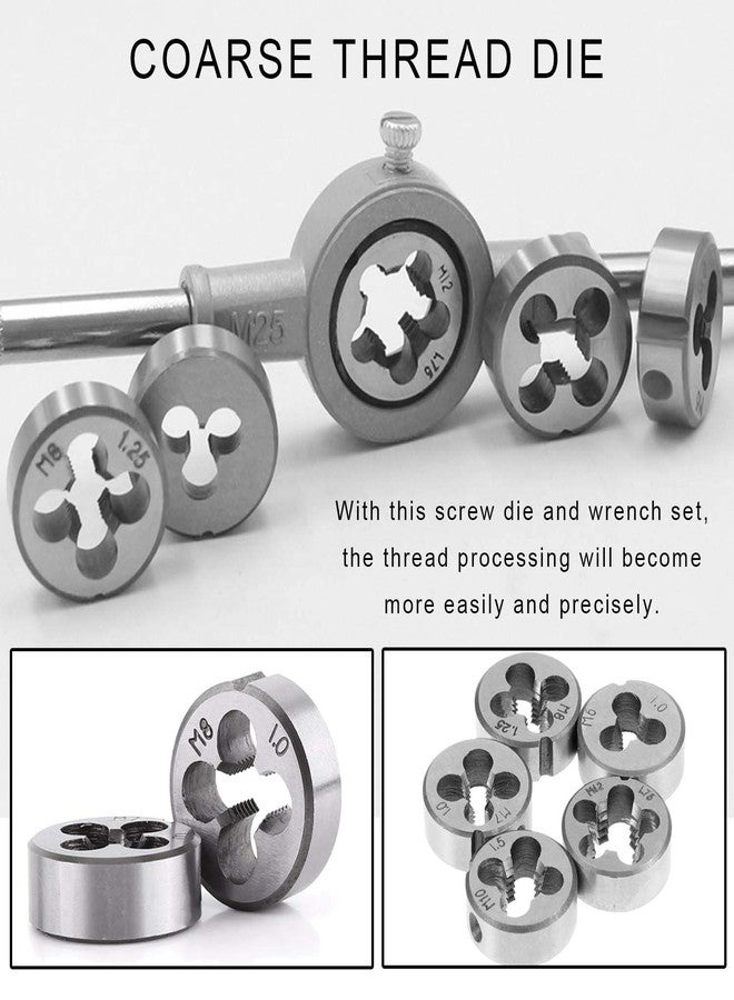 JONMON 8 Pcs Metric Die Set - Screw Die & Adjustable Wrench Holder with M3-M12 Dies Threading and Rethreading Cutting External Thread Processing Tapping Hand Tool Kit for Home DIY, Garage - Image 5