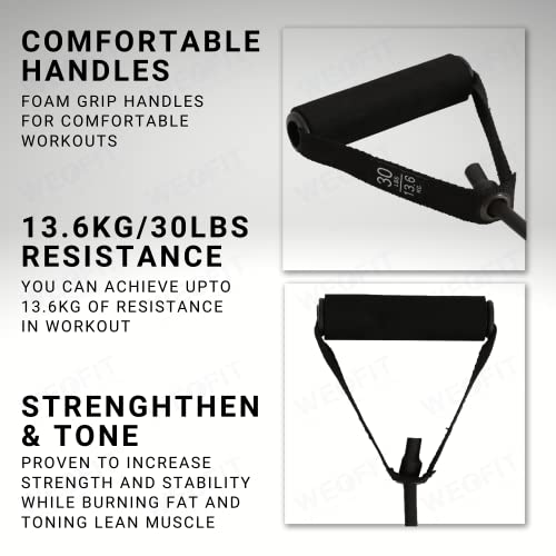 WErFIT® Resistance Bands Exercise Toning Tube for Stretching & Full Body Workouts (10kg-15kg) Resistance Tube (Black) - Image 4
