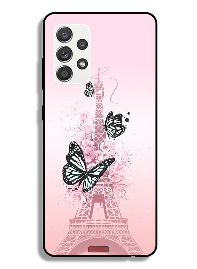 Tolwak Samsung Galaxy A32 5G Protective Case Cover Butterflies On Eiffel Tower - Image 1