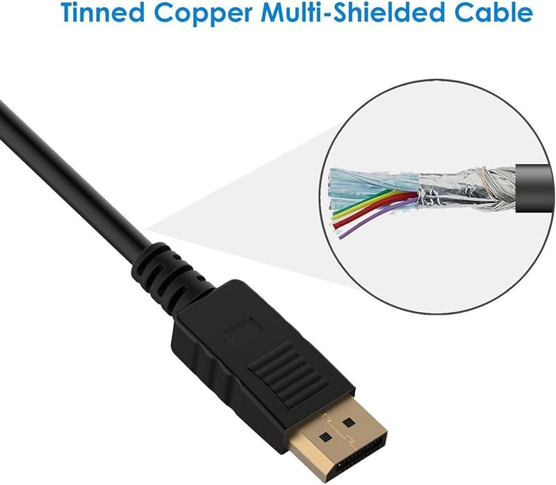 Gold Plated DP to DVI Cable 6 Feet DisplayPort to DVI Video Cord - Image 4
