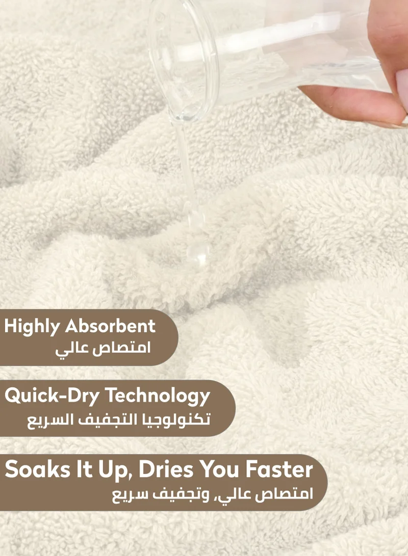 Donetella Premium 100 % Combed Cotton 1-Pcs Bath Towel(70 X 140 CM) 600 GSM Large Towel, Highly Absorbent, Quick Dry,Best Towel for Bathroom, Spa And Hotel,Ivory