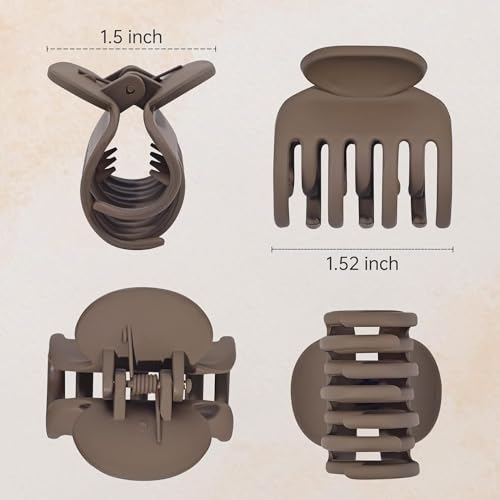 Dartler Hair Clips for Women Large Hair Claw Clips for Women Thin Thick Curly Girl Hair Accessories Strong Hold jaw clips,Neutral Colors (Sweet 4) - Image 4