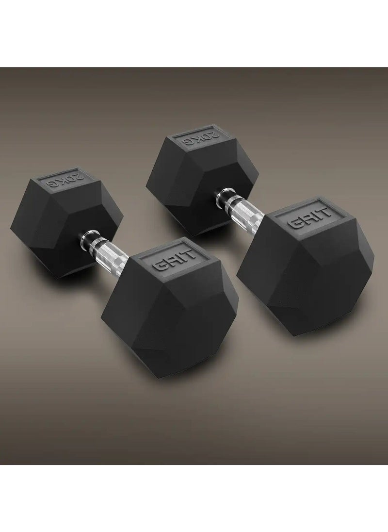 GRIT GRIT Hex Dumbbells - 20 kg Pair  - Image 1