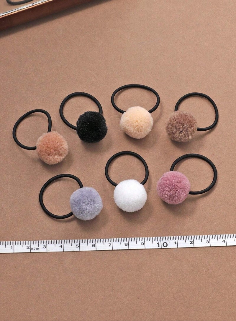 إسكدنيا ربطات شعر مطاطية بتصميم كره صوف لطيفه بالوان متعدده مناسبة للبنات 30  قطعة - Image 3