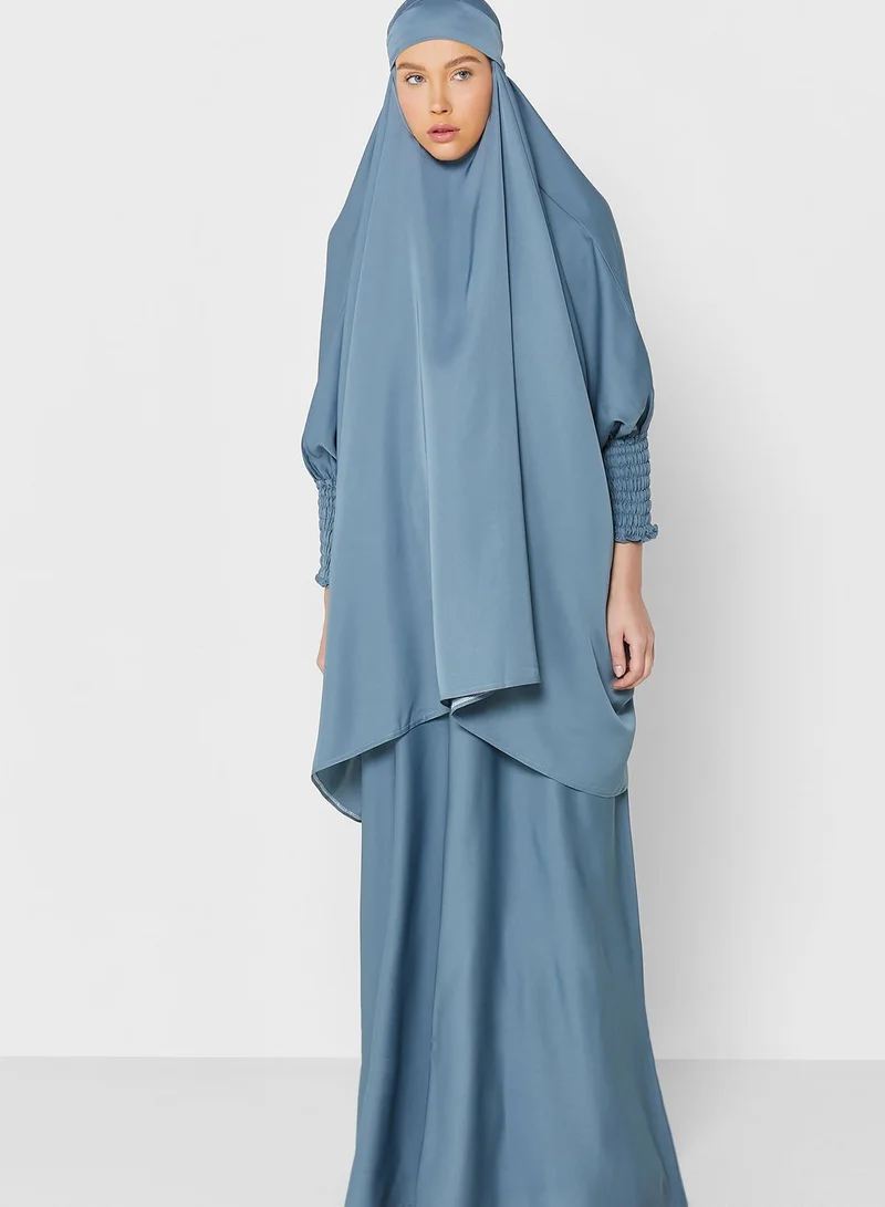 NUKHBAA Cuffed Cape Sleeve Prayer Dress