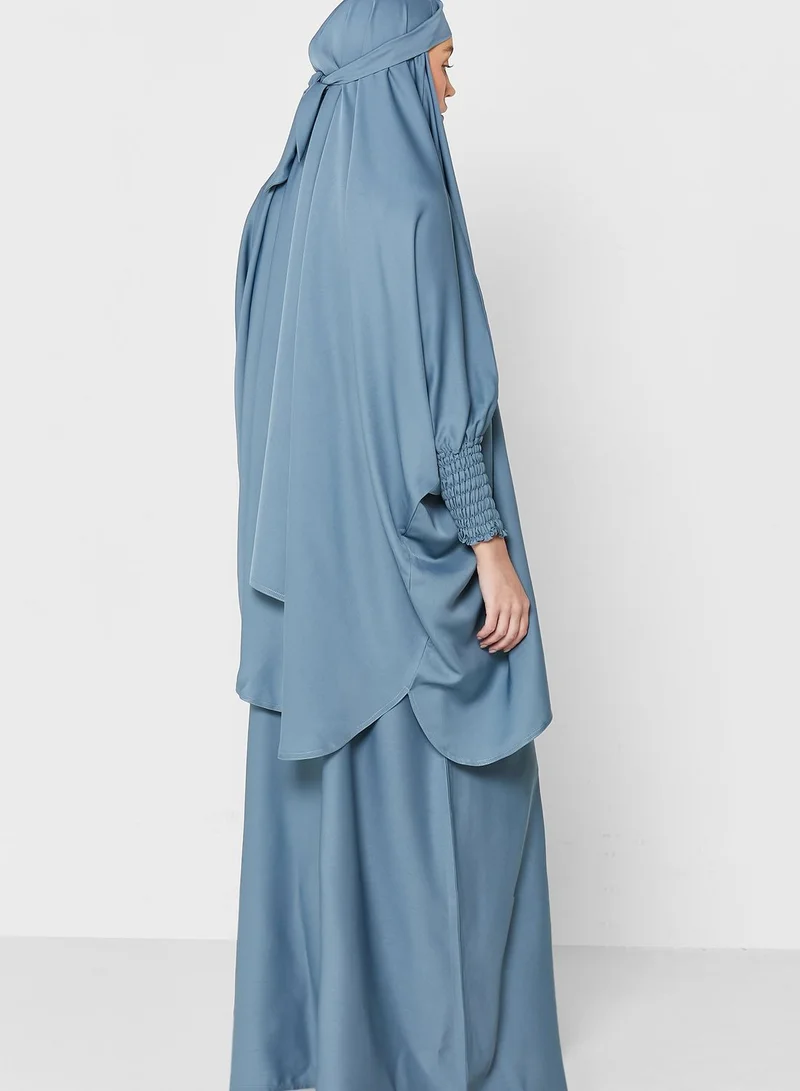 NUKHBAA Cuffed Cape Sleeve Prayer Dress