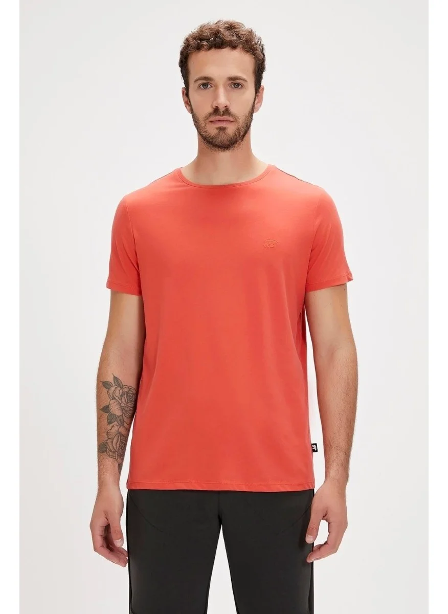 باد بير Solid Men's Red Round Collar T-Shirt