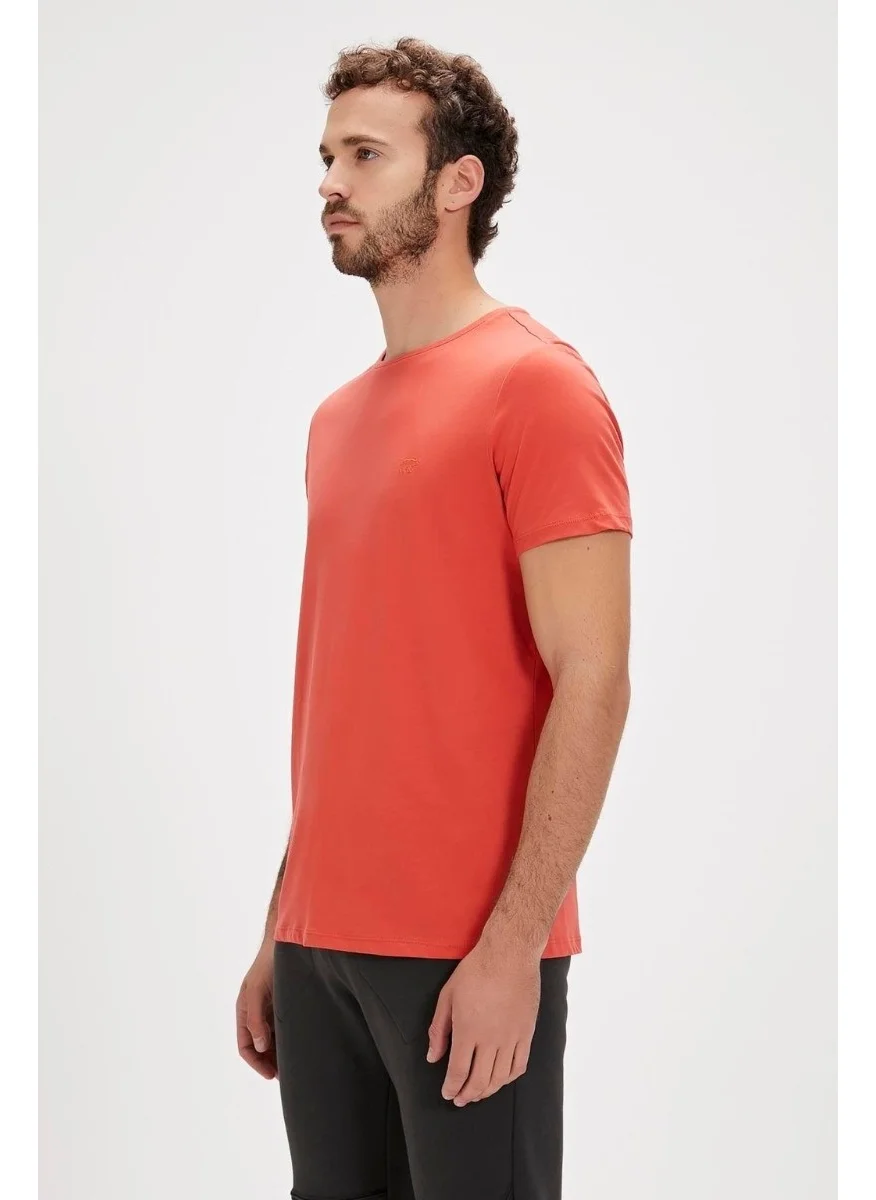 باد بير Solid Men's Red Round Collar T-Shirt