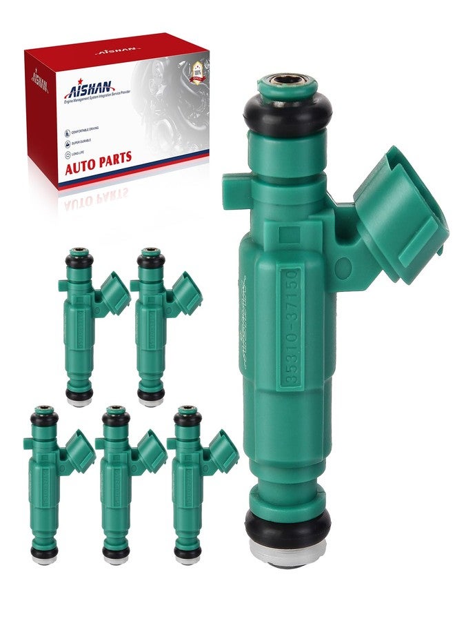 AISHAN 6PCS Fuel Injectors 4 Holes Compatible with Hyundai Santa Fe Sonata Tiburon Tucson, for Kia Optima Sportage Rio Rio5 V6 1.6L 2.5L 2.7L Replace# 35310-37150 1580684 842-12255 - Image 1