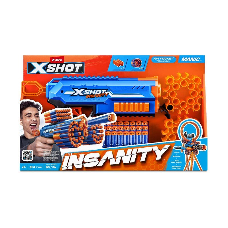 X-Shot Insanity Manic Blaster With 24 Darts - Image 1