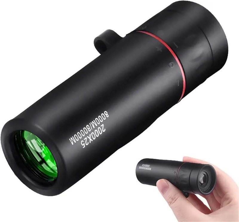 Mini Telescopes, 2 pcs 2000x25 HD Monocular Telescope with Smartphone Adapter for Bird Watching Hunting Hiking Camping Wildlife,Pocket Telescope(2Pc) - Image 1