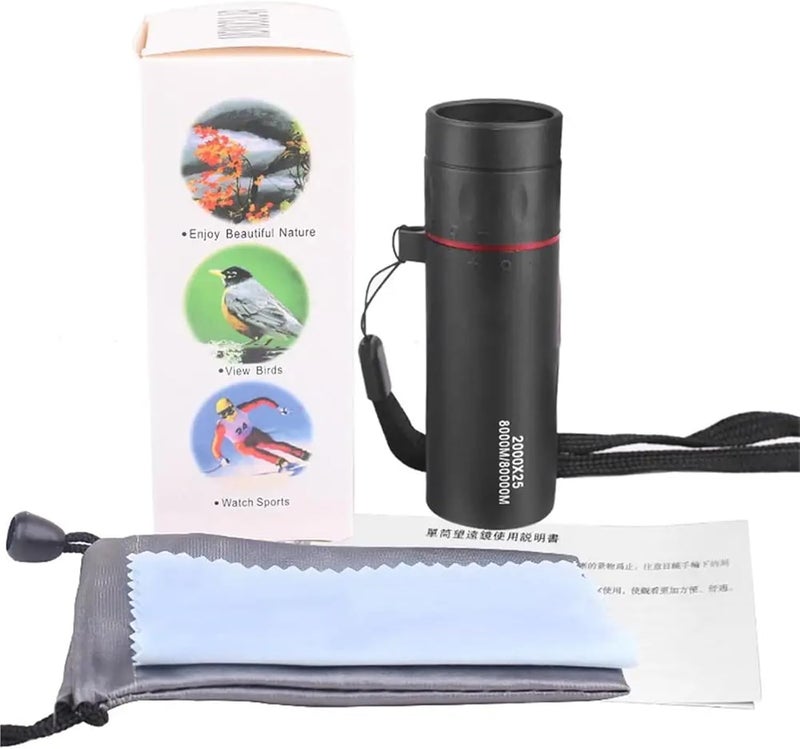Mini Telescopes, 2 pcs 2000x25 HD Monocular Telescope with Smartphone Adapter for Bird Watching Hunting Hiking Camping Wildlife,Pocket Telescope(2Pc) - Image 3