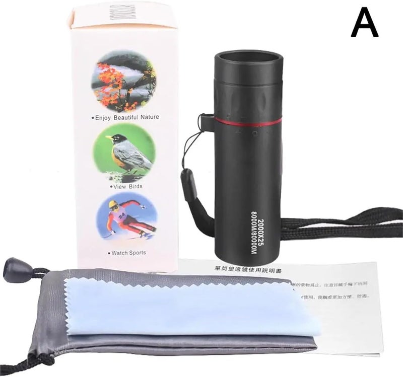 Mini Telescopes, 2 pcs 2000x25 HD Monocular Telescope with Smartphone Adapter for Bird Watching Hunting Hiking Camping Wildlife,Pocket Telescope(2Pc) - Image 2