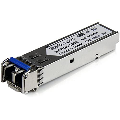 StarTech.com Cisco GLC-LH-SMD Compatible SFP Module - 1000BASE-LH - 1GbE Single Mode Fiber SMF Optic Transceiver - 1GE Gigabit Ethernet SFP - LC 20km - 1310nm - DDM Cisco Firepower (SFPG1320C) - Image 1