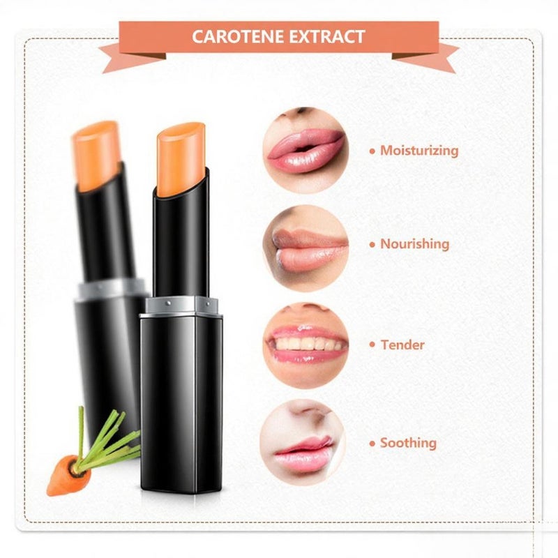 3.8g Natural Carrot Lip Balm Nourishing Moisturizing Nude Color Lip Gloss Lips Care - Image 5
