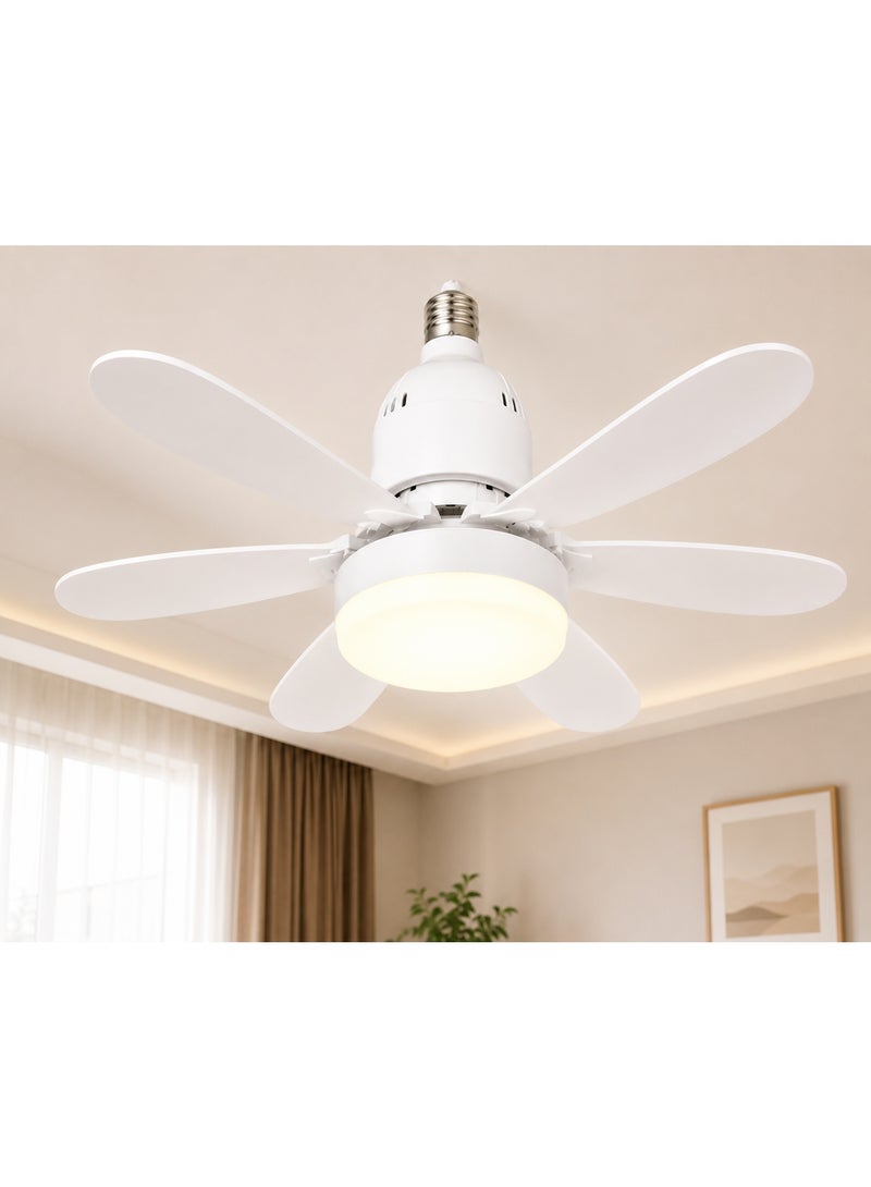 Ceiling Or Side Fan With LED Light, 6 Blades, 40W, E27 Base, 3 Speeds, Remote Control And Timer, White - Image 5