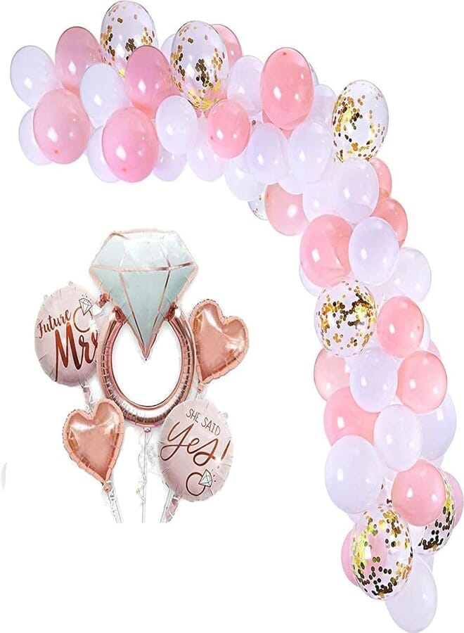 Secret 5pcs foil balloons package she said yes ,112PCS Arch Balloon Decorations Backdrop Ideal